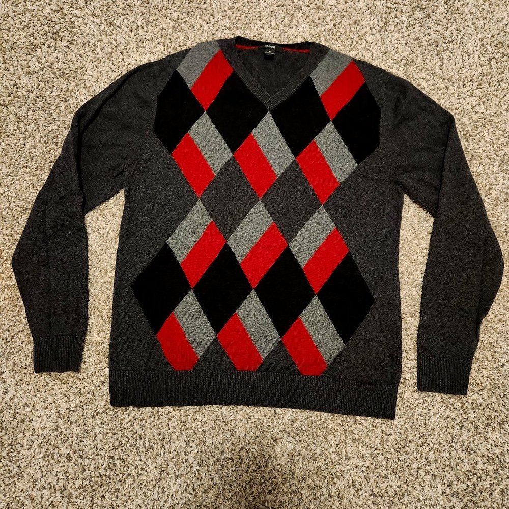 Alfani Men's Sweater size M (Color: Black and Red)